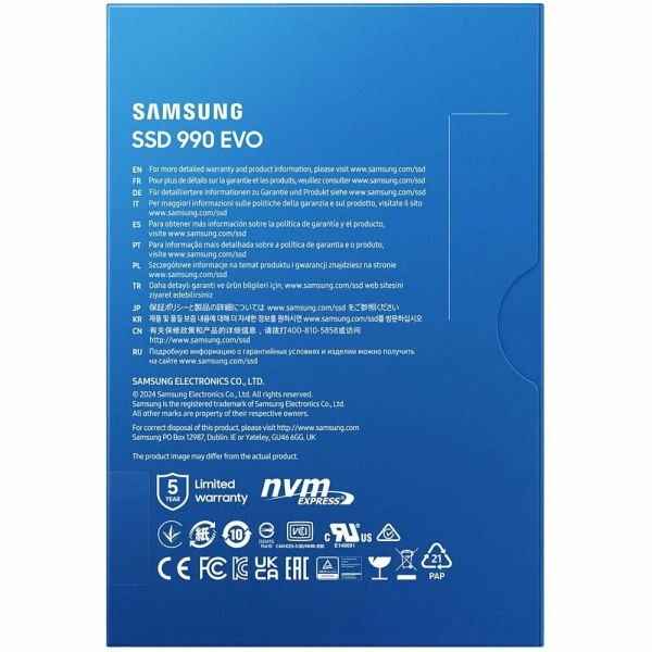 SSD M.2 накопитель SAMSUNG 990 EVO 1ТБ MZ-V9E1T0BW